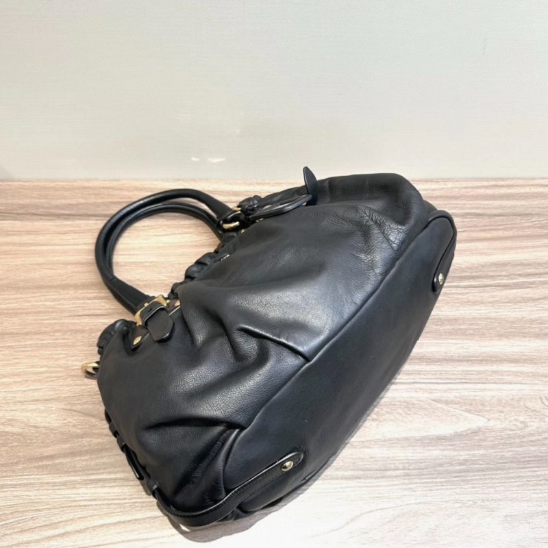 PRADA 黑金南瓜手提包 98新配件塵袋-2