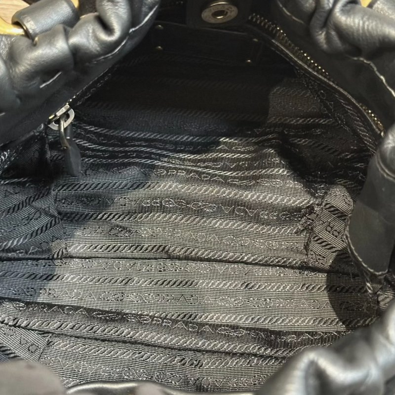 PRADA 黑金南瓜手提包 98新配件塵袋-5