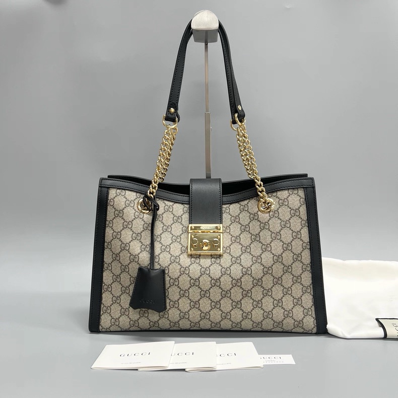 Gucci Padlock 老花拼色 黑色 中號-0