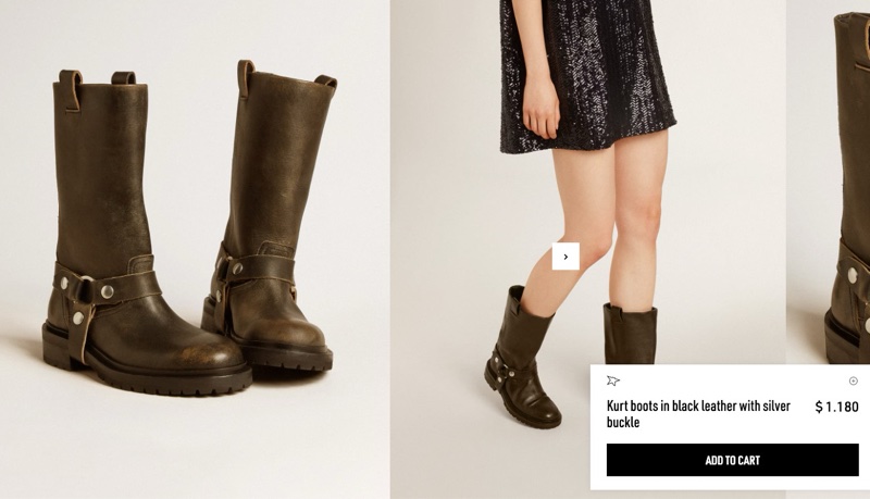 Golden goose GGDB kurt 皮帶扣作舊風機車中筒靴 36碼-1