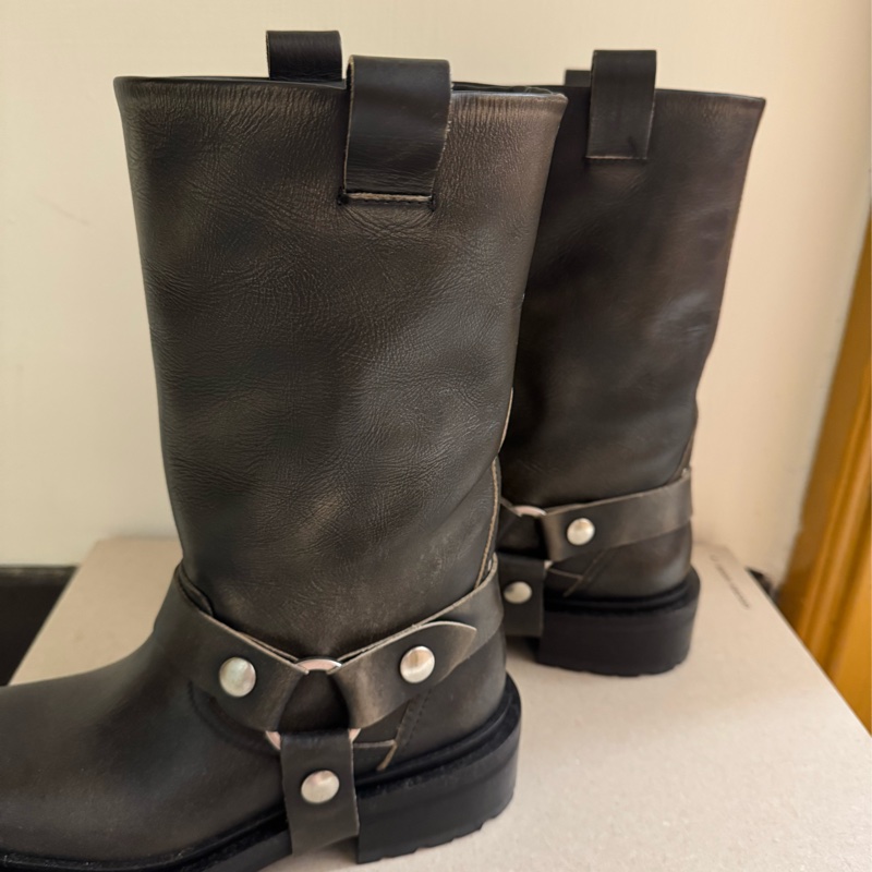 Golden goose GGDB kurt 皮帶扣作舊風機車中筒靴 36碼-4