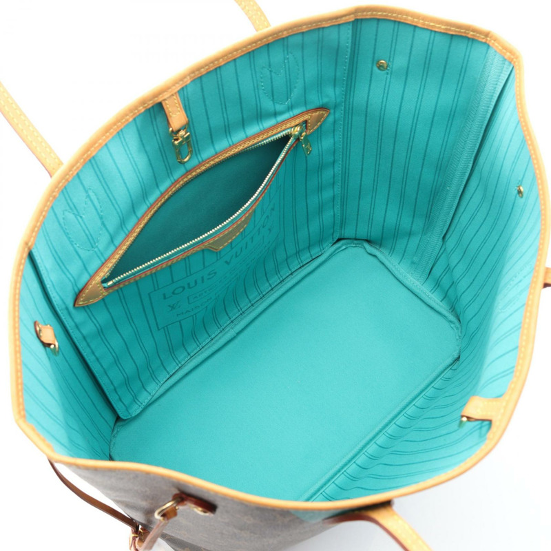 路易威登 Neverfull MM Monogram V 帆布手提包 M41601 棕色藍色二手 LV-2