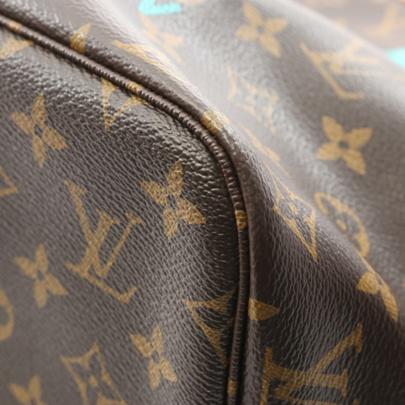 路易威登 Neverfull MM Monogram V 帆布手提包 M41601 棕色藍色二手 LV-6