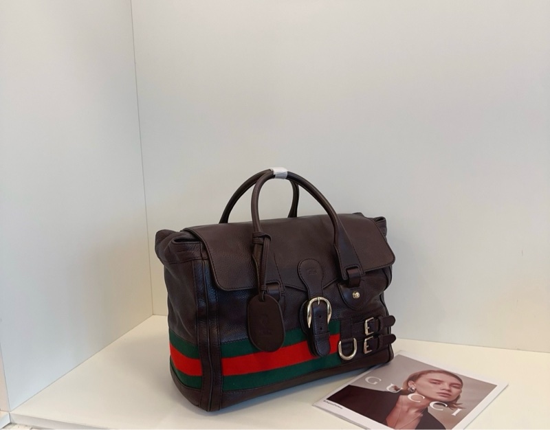 Gucci古馳 條紋牛皮手提包手拎包-1