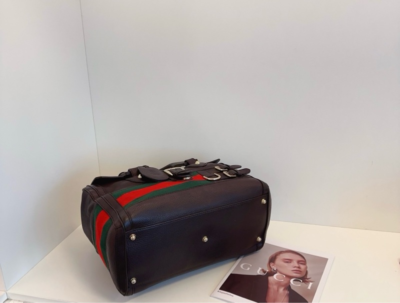 Gucci古馳 條紋牛皮手提包手拎包-4