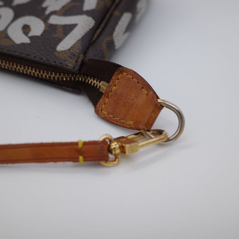 Louis Vuitton 路易威登 經典花紋 復古 限量 塗鴉款 手提包 大麻將 （可以放手機） 2001 年-3