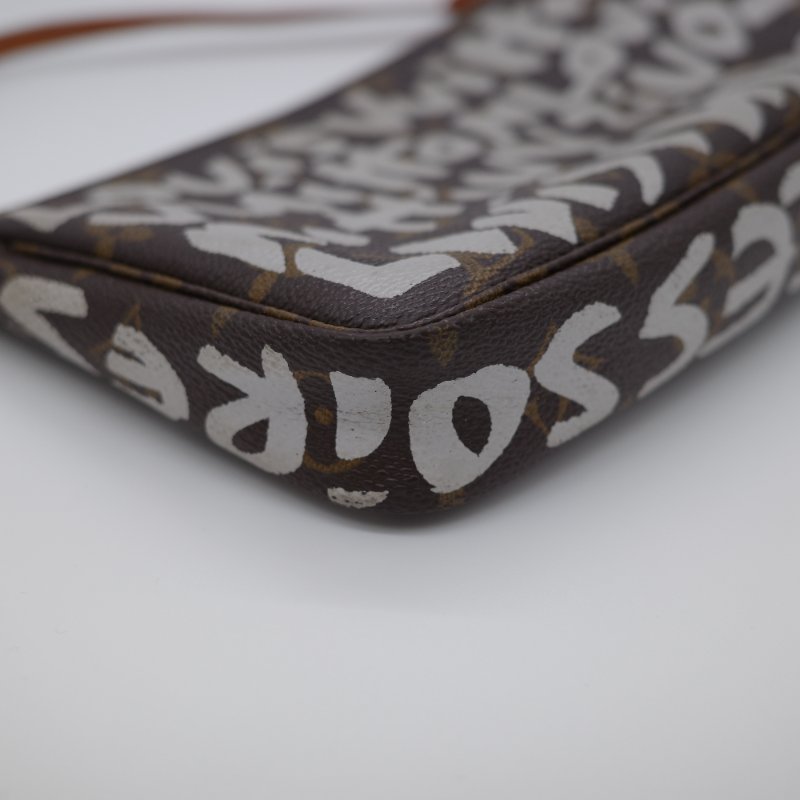 Louis Vuitton 路易威登 經典花紋 復古 限量 塗鴉款 手提包 大麻將 （可以放手機） 2001 年-6