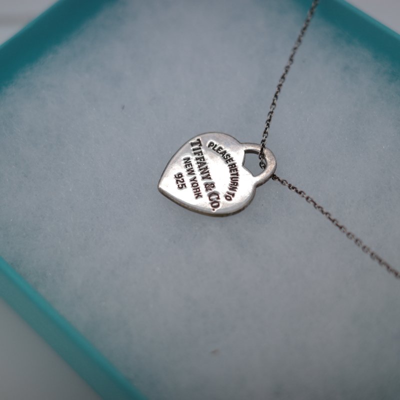 Tiffany & Co 經典愛心銀牌 925 銀 經典 Logo Return to Tiffany 項鍊-4