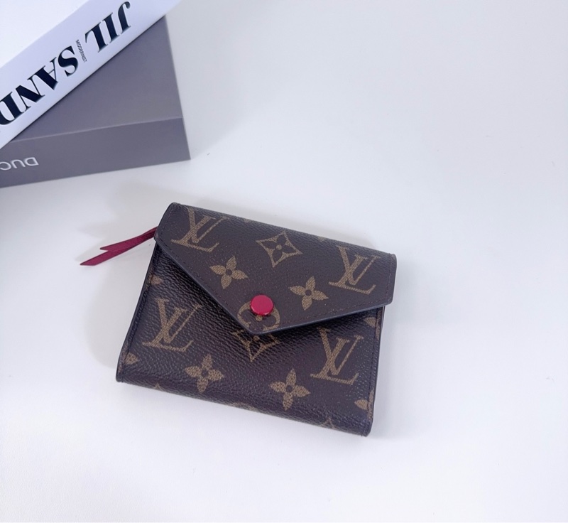 LV 路易威登  豆豆錢包 桃紅色玫紅色內裡-0