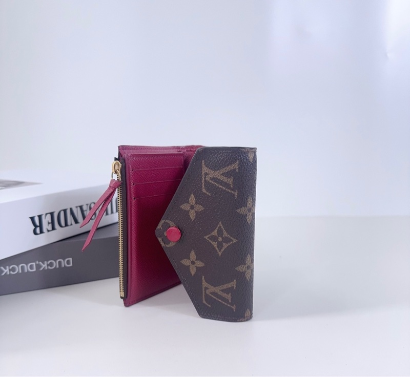 LV 路易威登  豆豆錢包 桃紅色玫紅色內裡-2