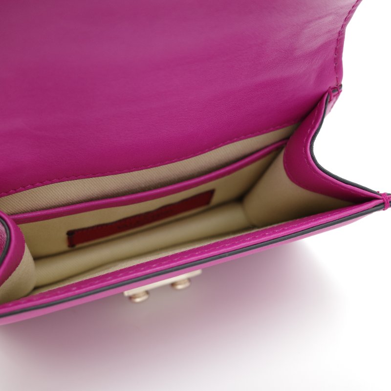 Valentino 范倫鐵諾  Rockstud 紫粉色 牛皮 鉚釘 淡金色 鏈條 口蓋包 斜挎包 單肩包-7