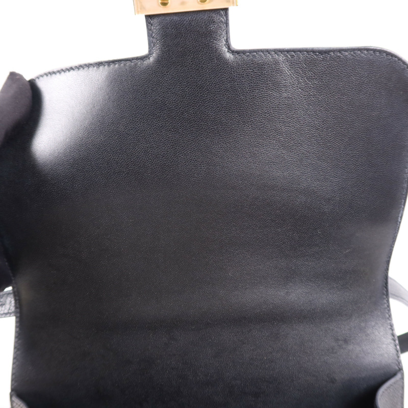 HERMES Epsom皮革Constance 24金扣肩背袋Noir-7