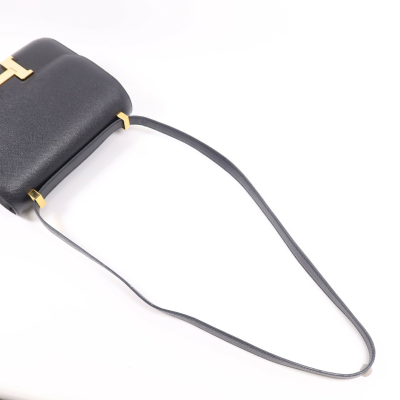 HERMES Epsom皮革Constance 24金扣肩背袋Noir-8