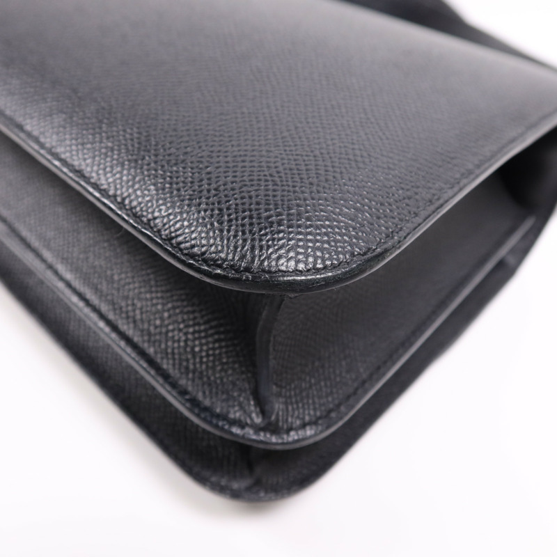 HERMES Epsom皮革Constance 24金扣肩背袋Noir-12