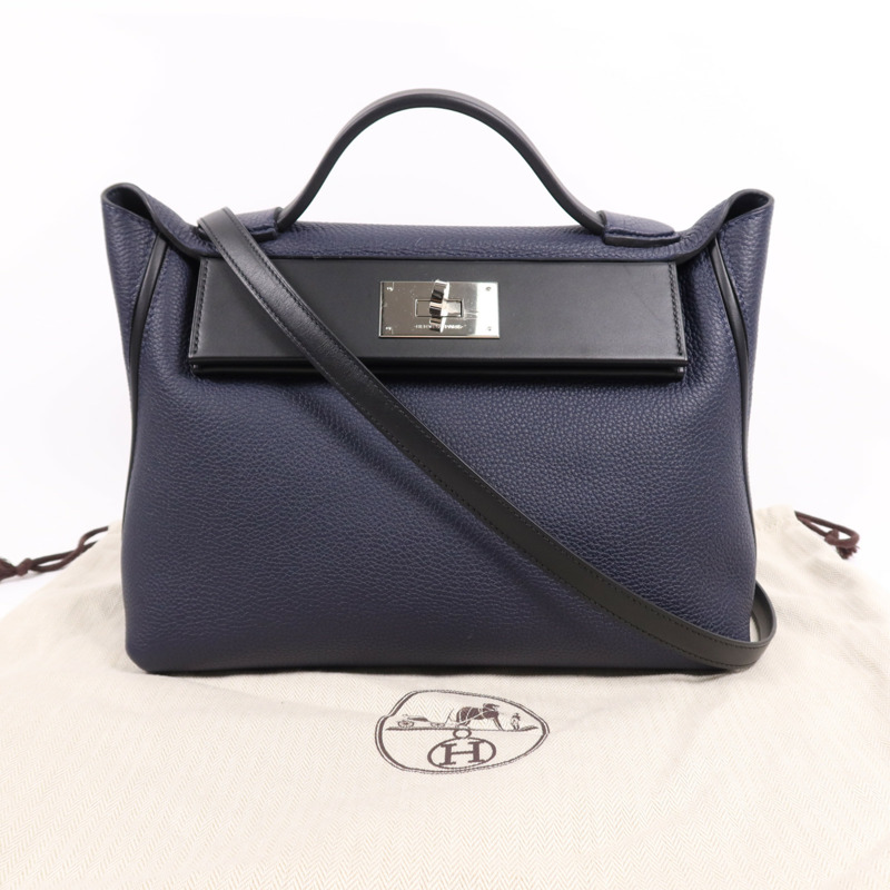 HERMES Togo皮革24/24 29cm銀扣手挽肩背兩用袋Caban-8