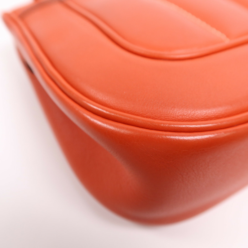 HERMES Swift皮革Berline 21 Mini銀扣肩背袋Rouge Casaque-7