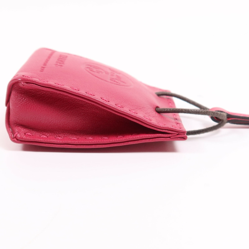 HERMES Milo皮革Paper Bag Charm掛飾Rosa Mexicano-3