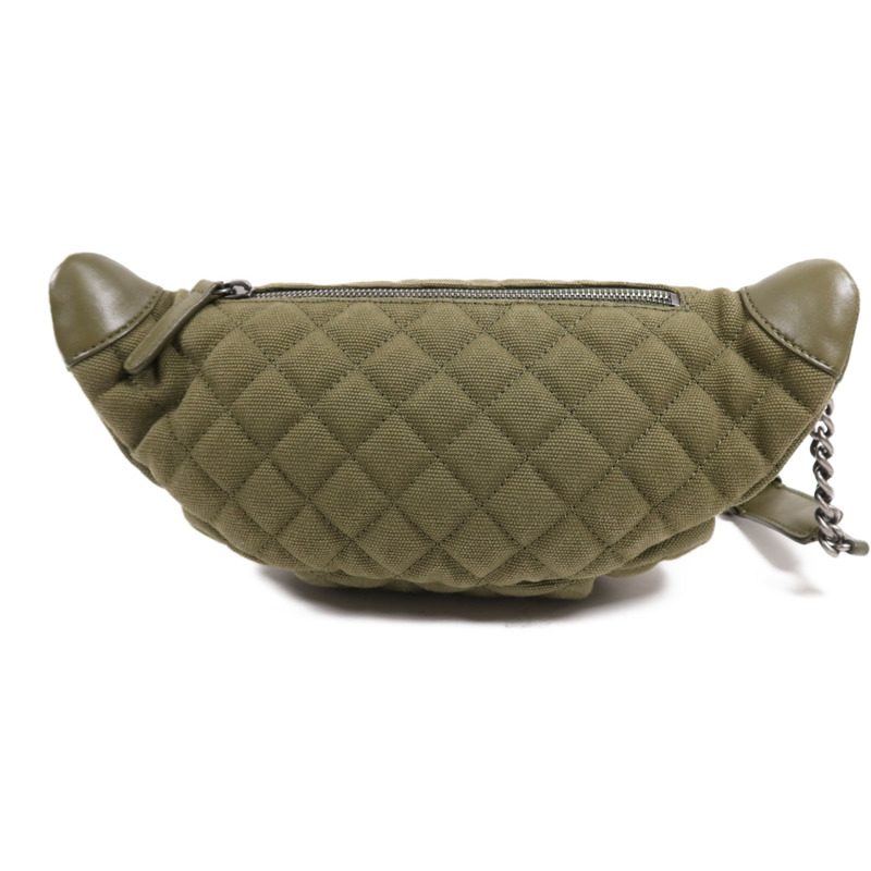 CHANEL 帆布Waist銀扣腰包-1