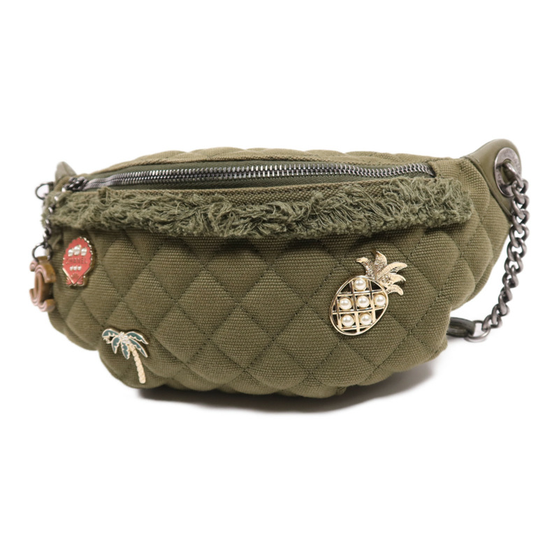 CHANEL 帆布Waist銀扣腰包-2