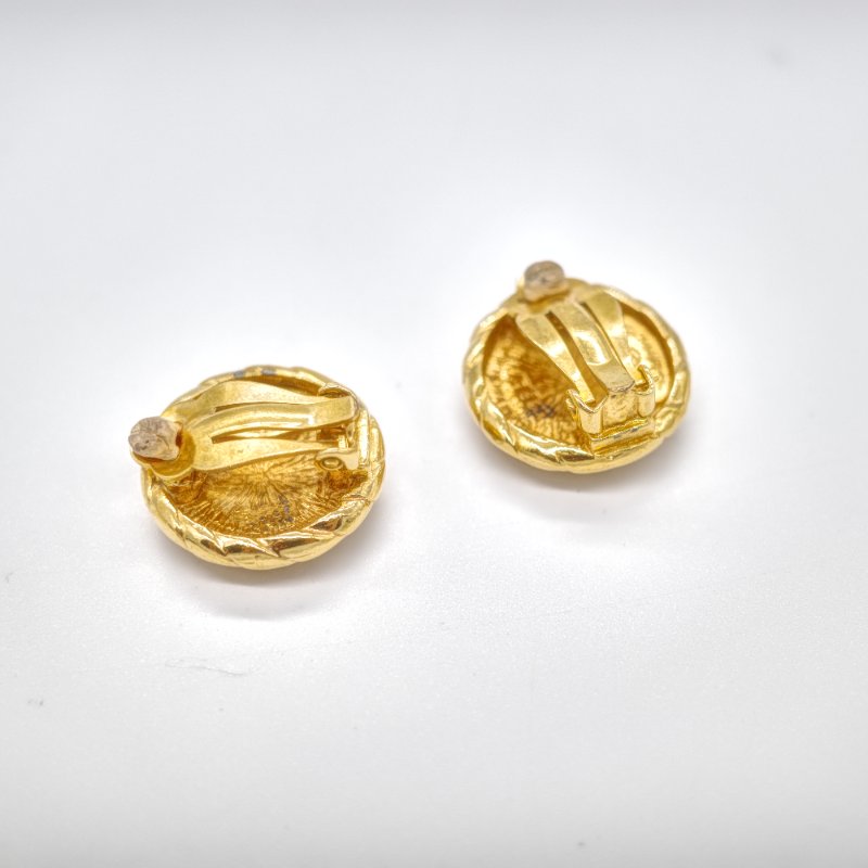 Chanel 香奈兒 Coco Mark 經典 CC 合金鍍金 復古耳夾-5