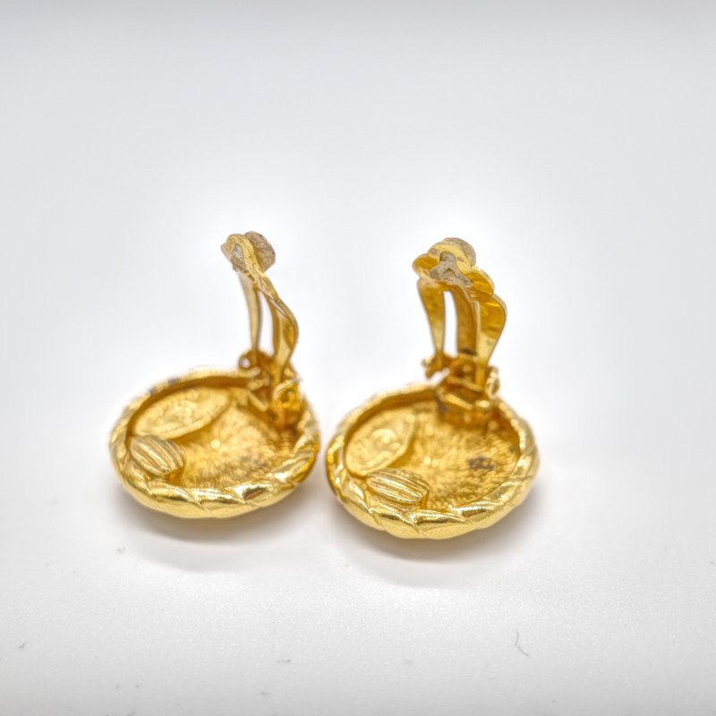 Chanel 香奈兒 Coco Mark 經典 CC 合金鍍金 復古耳夾-6