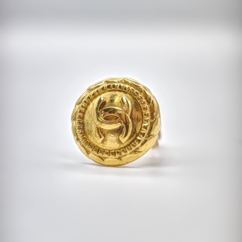 Chanel 香奈兒 Coco Mark 經典 CC 合金鍍金 復古耳夾-7