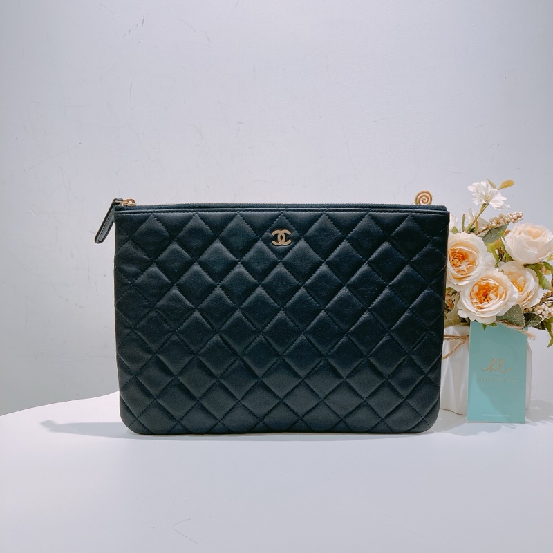 TW4533 CHANEL 香奈兒經典菱格款拉鍊手拿包包ZIPPER CLUTCH LAMBSKIN-0