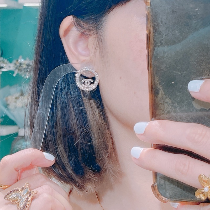 TW4534 CHANEL 香奈兒圓形邊CC字耳環CIRCLE CC LOGO EARRINGS-1