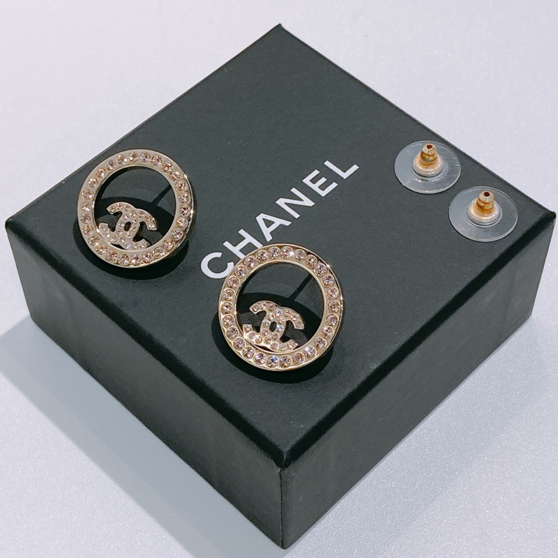 TW4534 CHANEL 香奈兒圓形邊CC字耳環CIRCLE CC LOGO EARRINGS-2