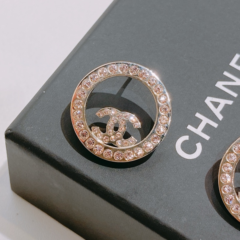 TW4534 CHANEL 香奈兒圓形邊CC字耳環CIRCLE CC LOGO EARRINGS-3