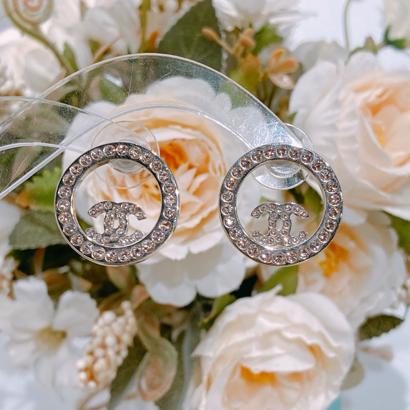 TW4534 CHANEL 香奈兒圓形邊CC字耳環CIRCLE CC LOGO EARRINGS-5