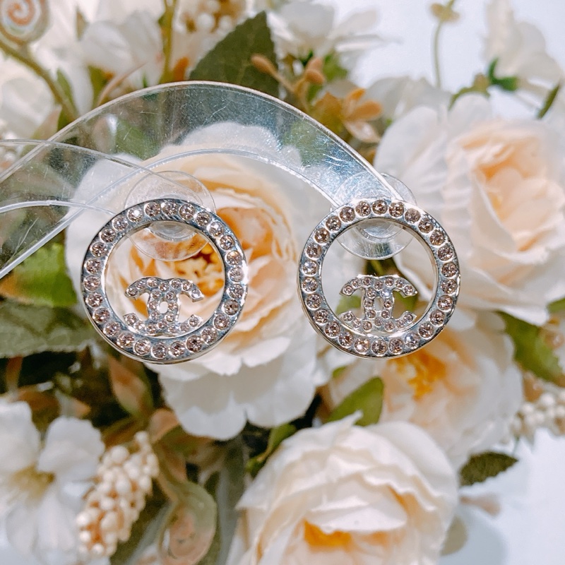 TW4534 CHANEL 香奈兒圓形邊CC字耳環CIRCLE CC LOGO EARRINGS-6