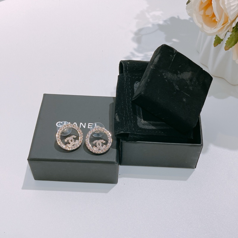 TW4534 CHANEL 香奈兒圓形邊CC字耳環CIRCLE CC LOGO EARRINGS-10