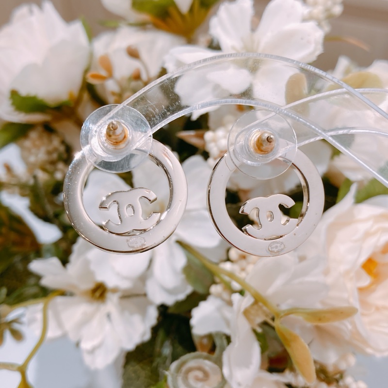 TW4534 CHANEL 香奈兒圓形邊CC字耳環CIRCLE CC LOGO EARRINGS-11