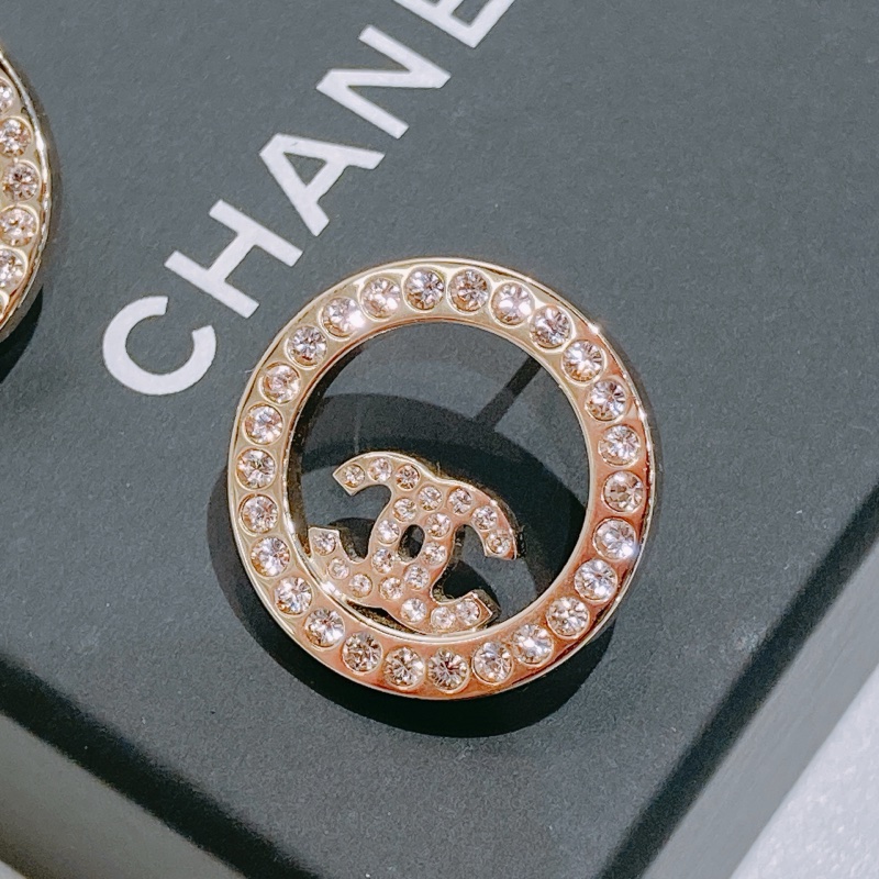 TW4534 CHANEL 香奈兒圓形邊CC字耳環CIRCLE CC LOGO EARRINGS-15