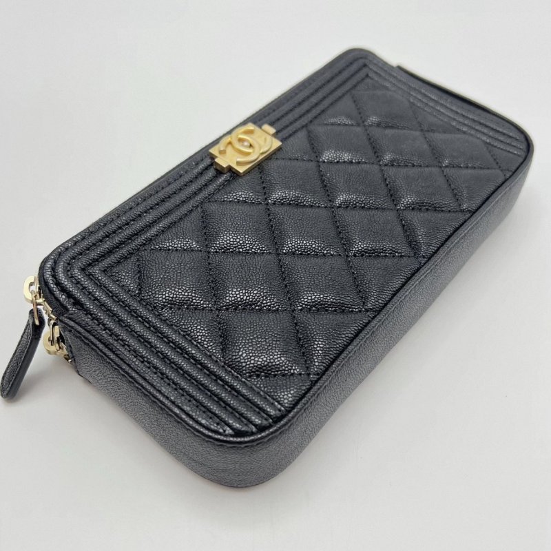 CHANEL黑金Leboy woc荔枝牛皮鏈條18.5*10*3 98新配件盒子塵袋-1