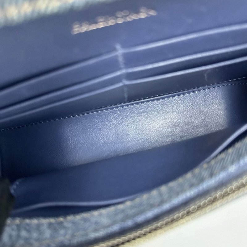 BALENCIAGA牛仔藍銀扣肩背斜背沙漏包20*12*5.5 98新配件塵袋-4