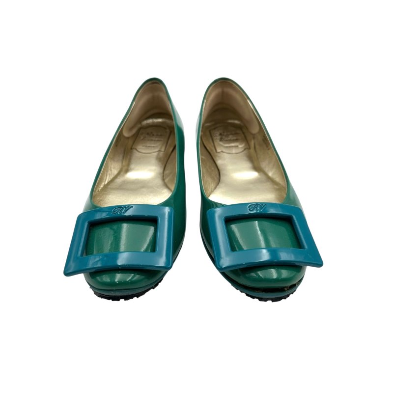 【美收精品】Roger Vivier  藍綠色矽膠平底鞋 4-258【隔月月中將轉賣至日本 上架期限30天】-0