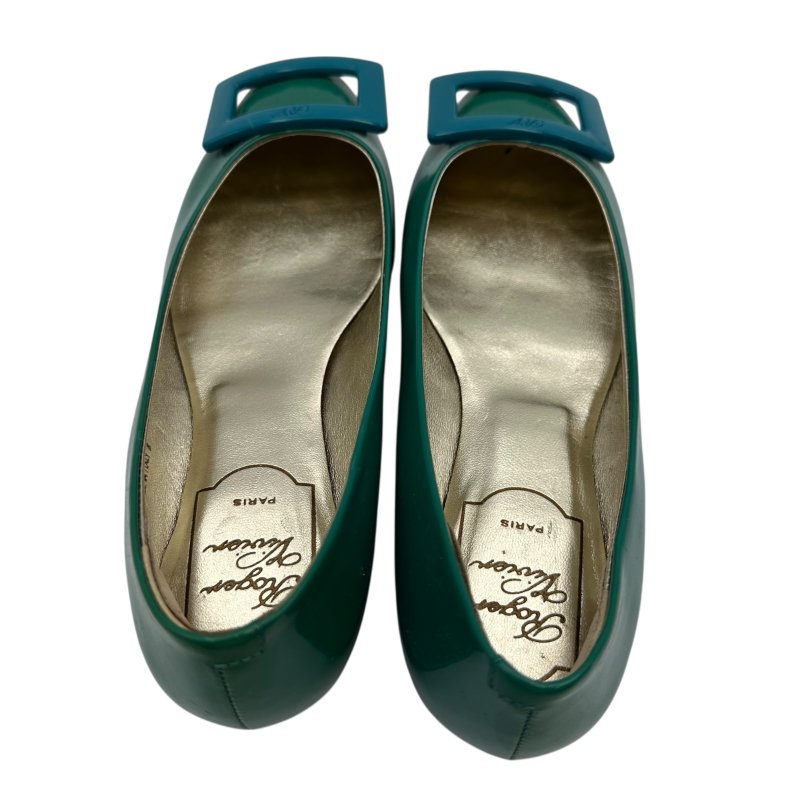 【美收精品】Roger Vivier  藍綠色矽膠平底鞋 4-258【隔月月中將轉賣至日本 上架期限30天】-6