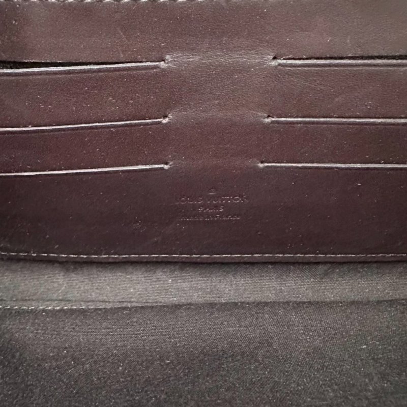 LV 酒紅色金扣漆皮手提腋下包24*11*3 98新配件塵袋-5