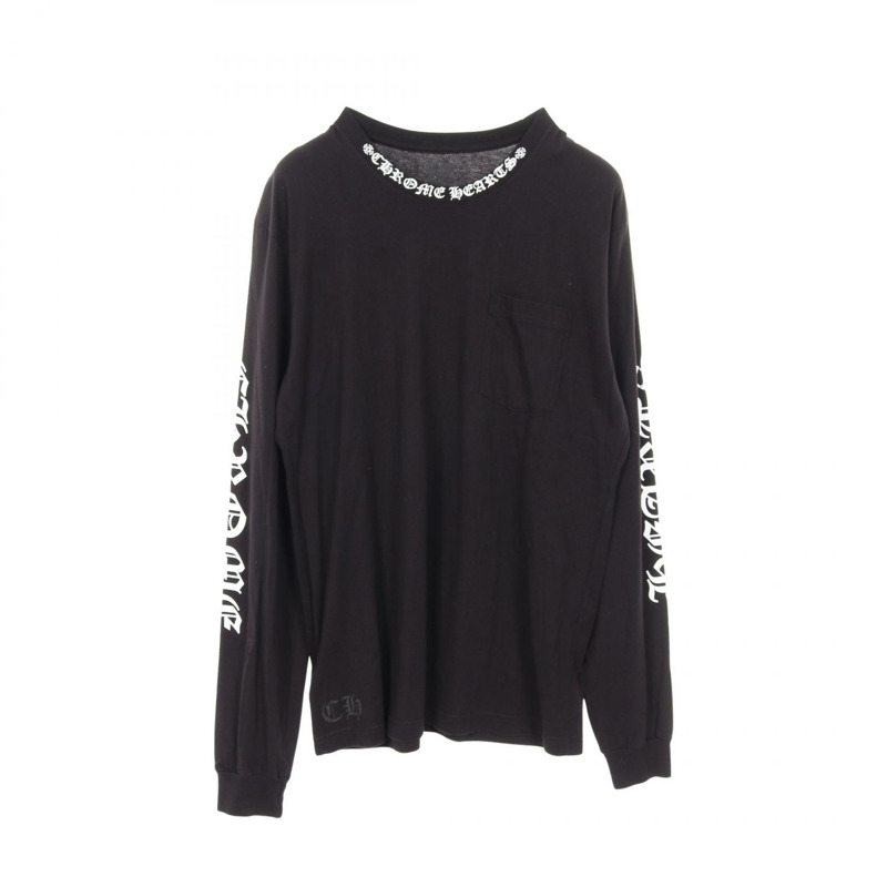 鉻心 (CHROME HEARTS) 臂標T卹，純棉材質，黑色，二手男款-0