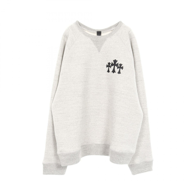 鉻心 (CHROME HEARTS) 墓園十字架圖案衛衣，灰色，二手男款，XL碼-0