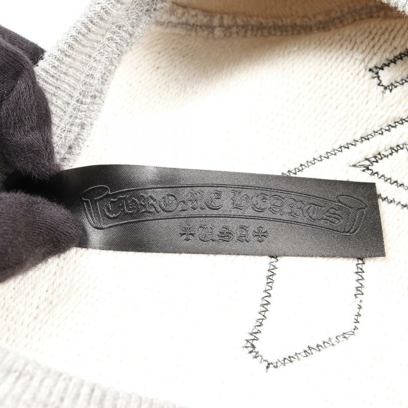 鉻心 (CHROME HEARTS) 墓園十字架圖案衛衣，灰色，二手男款，XL碼-2