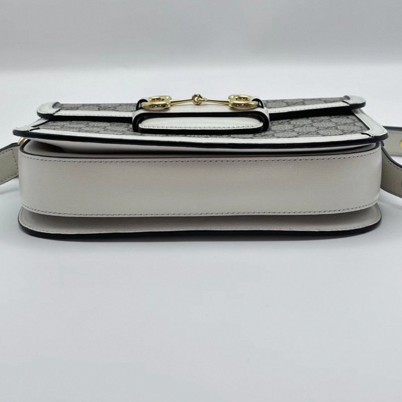 GUCCI 老花中號1955馬鞍包肩背斜背包 25.5*18*6.5 98新配件塵袋-5