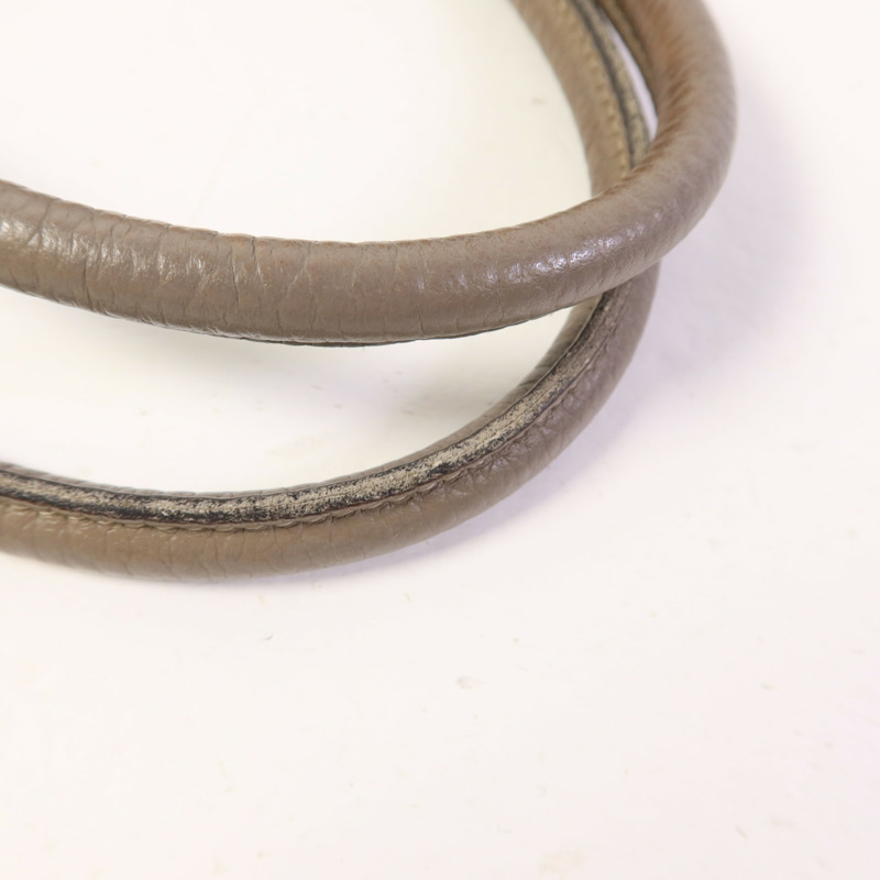 HERMES 【激減優惠】Country皮革Garden Party PM銀扣手挽袋Gris Asphalt-16