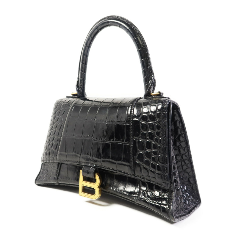 BALENCIAGA 牛皮皮革Hourglass金扣手挽肩背兩用袋-2