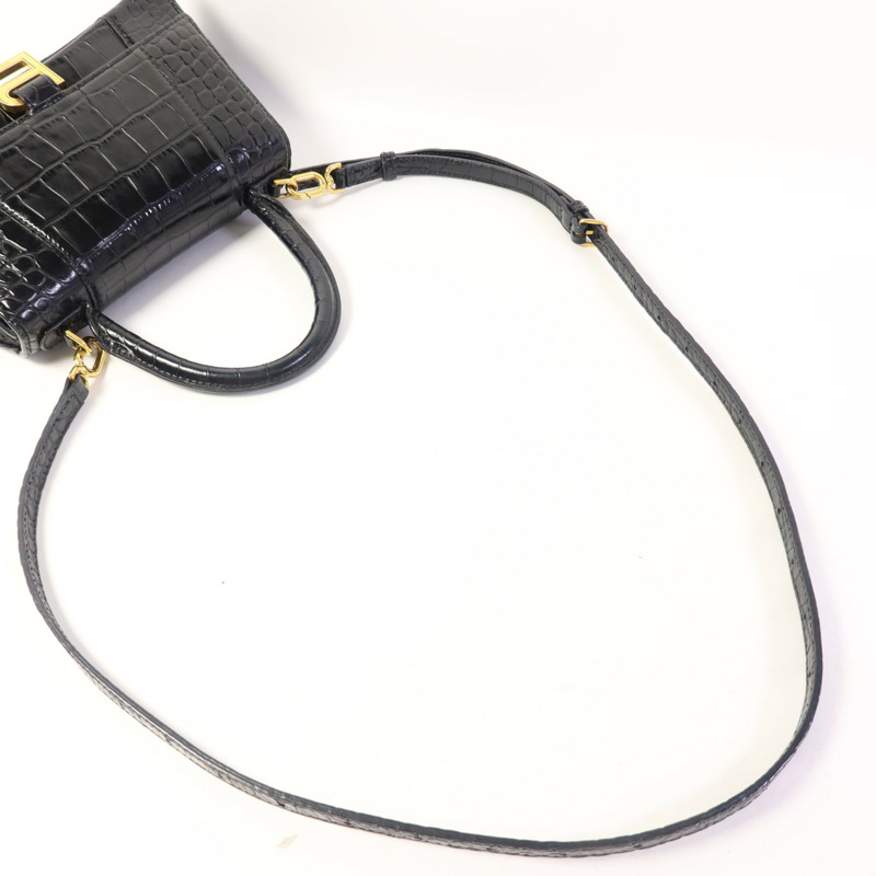 BALENCIAGA 牛皮皮革Hourglass金扣手挽肩背兩用袋-4