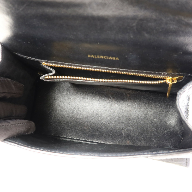 BALENCIAGA 牛皮皮革Hourglass金扣手挽肩背兩用袋-5