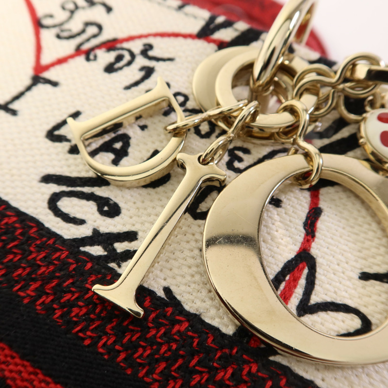 Dior 帆布Lady Dior Medium金扣手挽肩背兩用袋-9