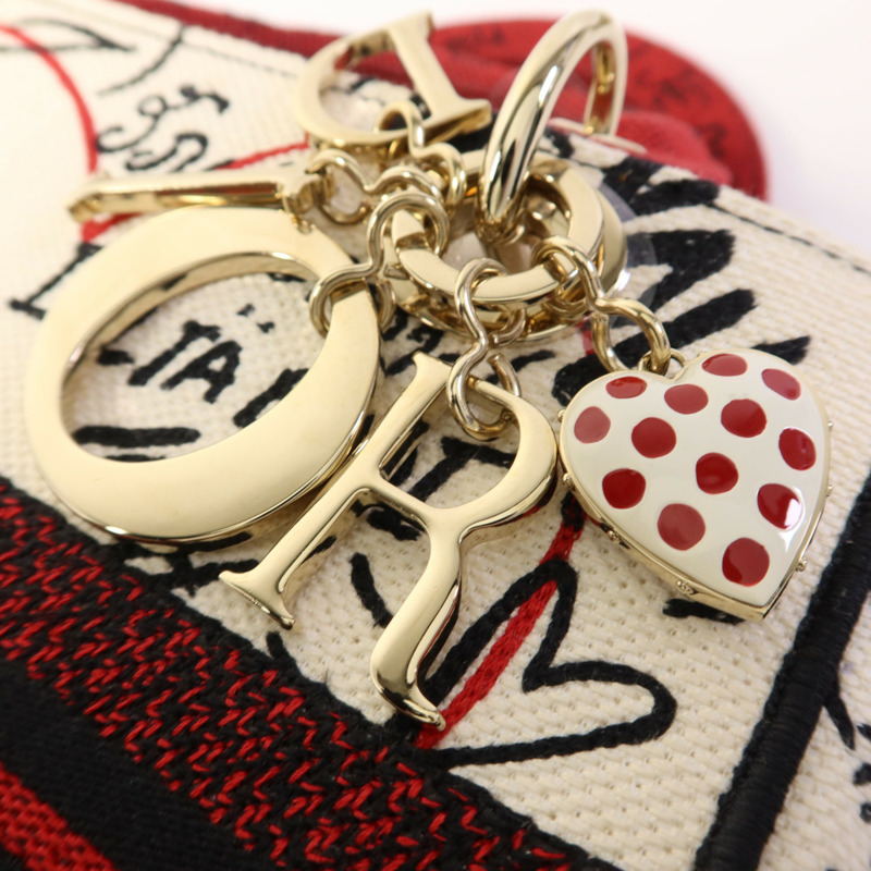 Dior 帆布Lady Dior Medium金扣手挽肩背兩用袋-10